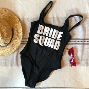 ‘Bride Squad’ one piece bathing suit